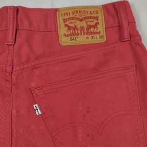 Levi's 541 Athletic Fit Coral Red Denim Mens Jeans Size 31
